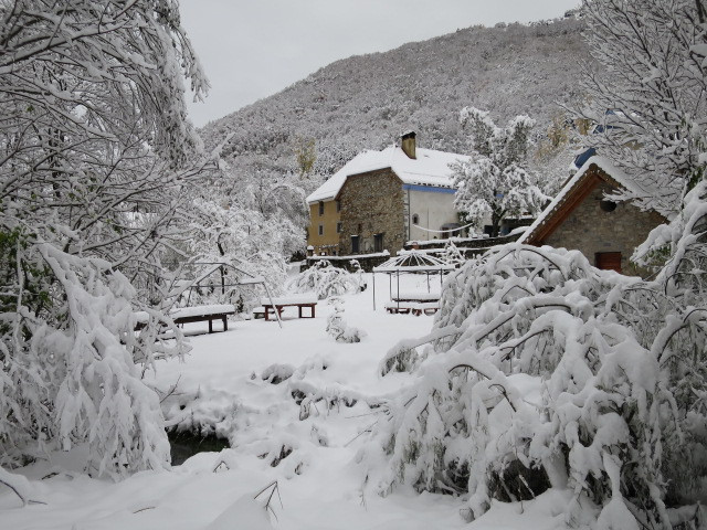 La Grange de Brudour sous la neige, hébergement du séjour